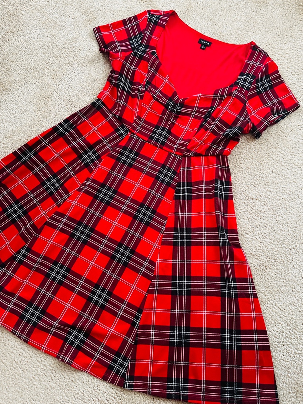 torrid Red Black Plaid Mini Dress